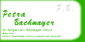 petra bachmayer business card